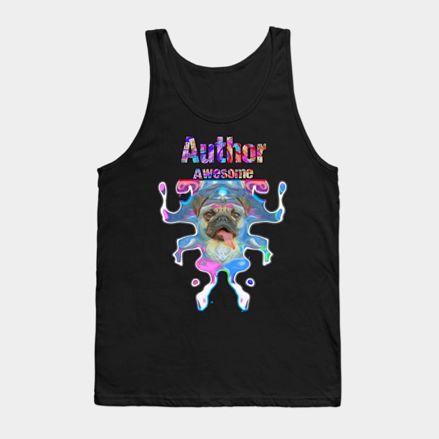 Author Awesome Pug Gift Funny Dog Ballerina In Space Tank Top by Argosy